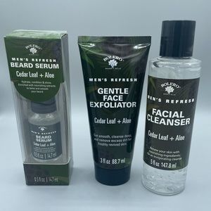 Bolero Bundle of Men’s Facial Cleanser, Gentle Face Exfoliator, and Beard Serum